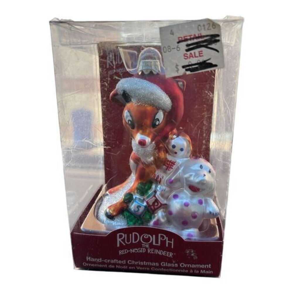 Rudolph Dolly Elephant Hand Painted Mercury Glass Vintage Ornament NIB Very Rare